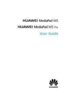 Huawei Mediapad M5 manual. Tablet Instructions.